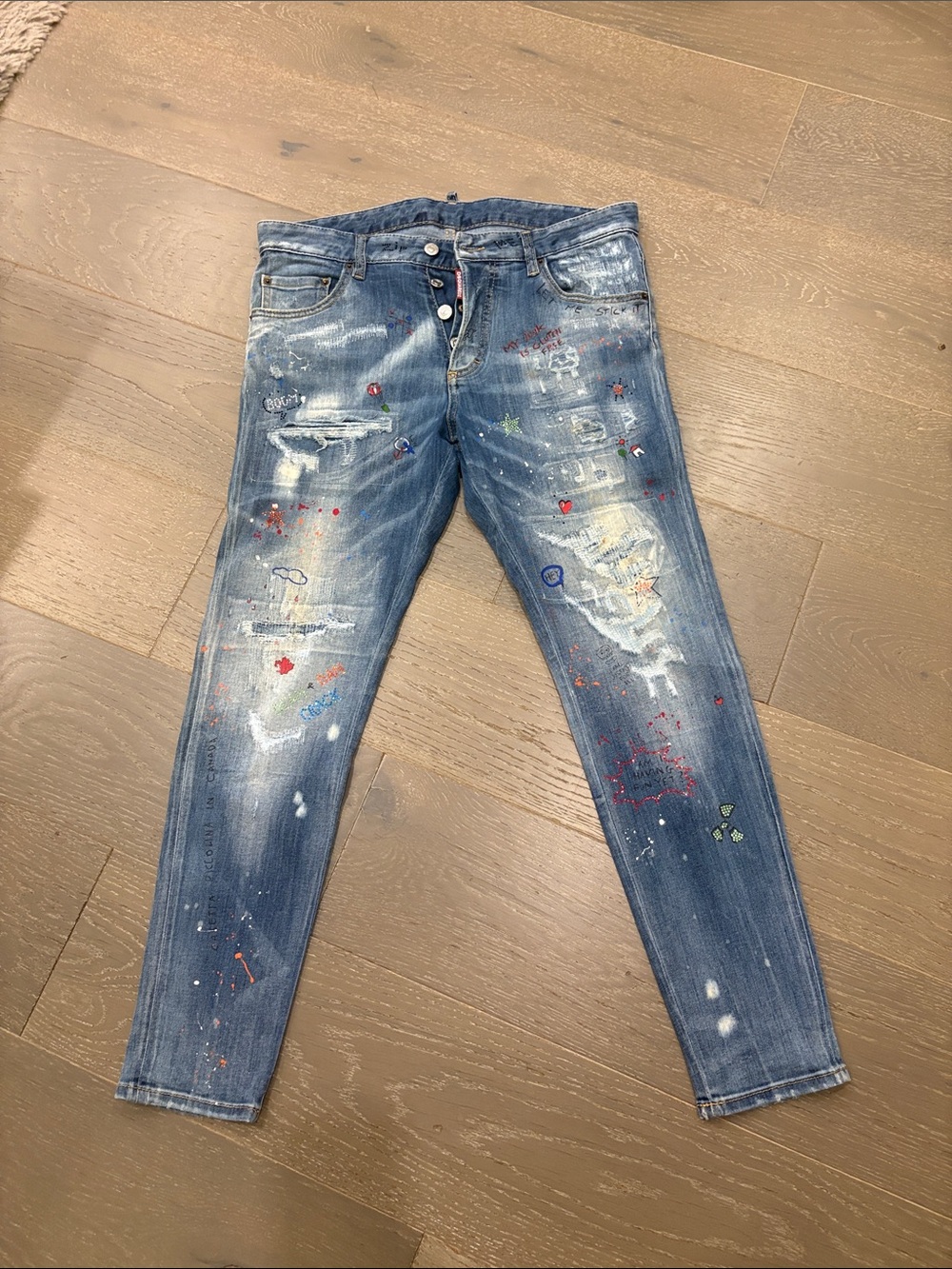 DSQUARED2 Blue Denim Jeans with Contrast Stitching